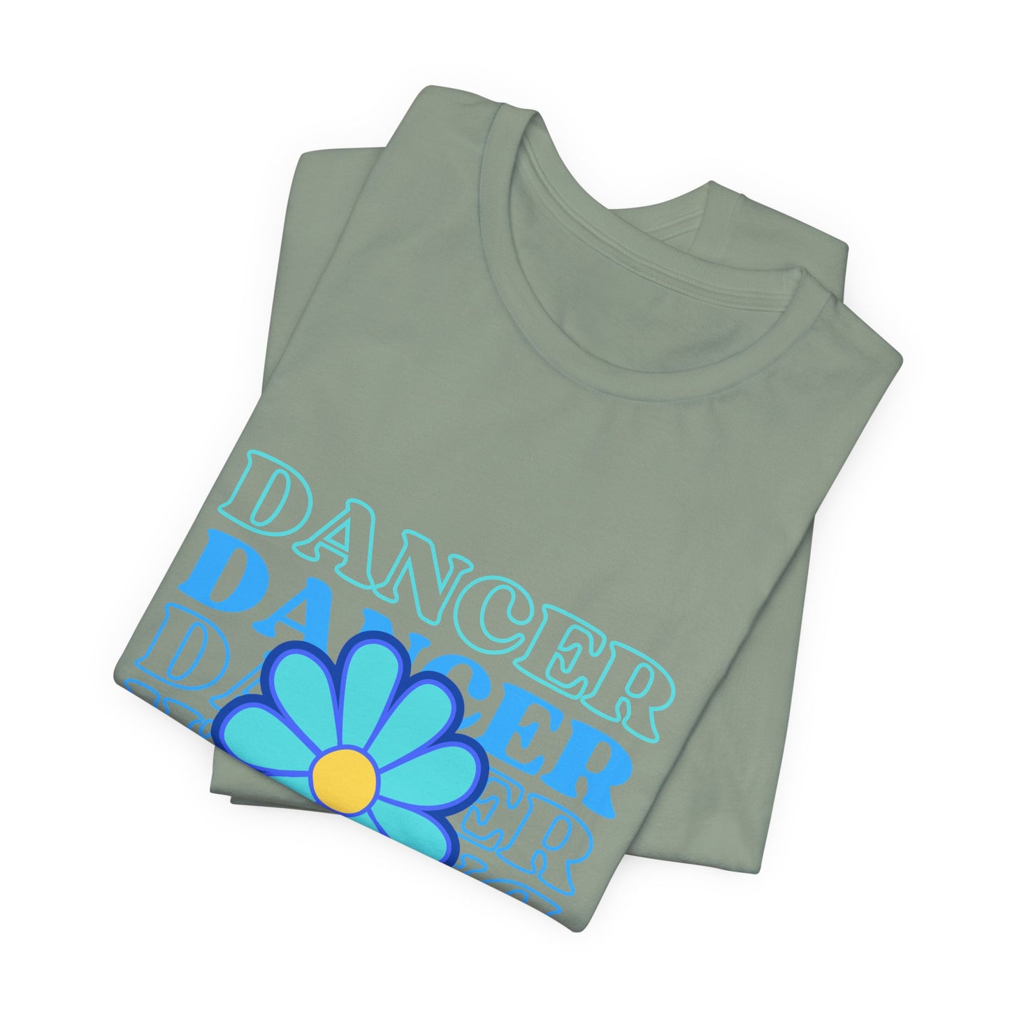 "Dancer" Unisex Jersey Short Sleeve T-Shirt – Floral Text Graphic Dance Tee – Soft Lightweight Ballet & Studio Style Shirt