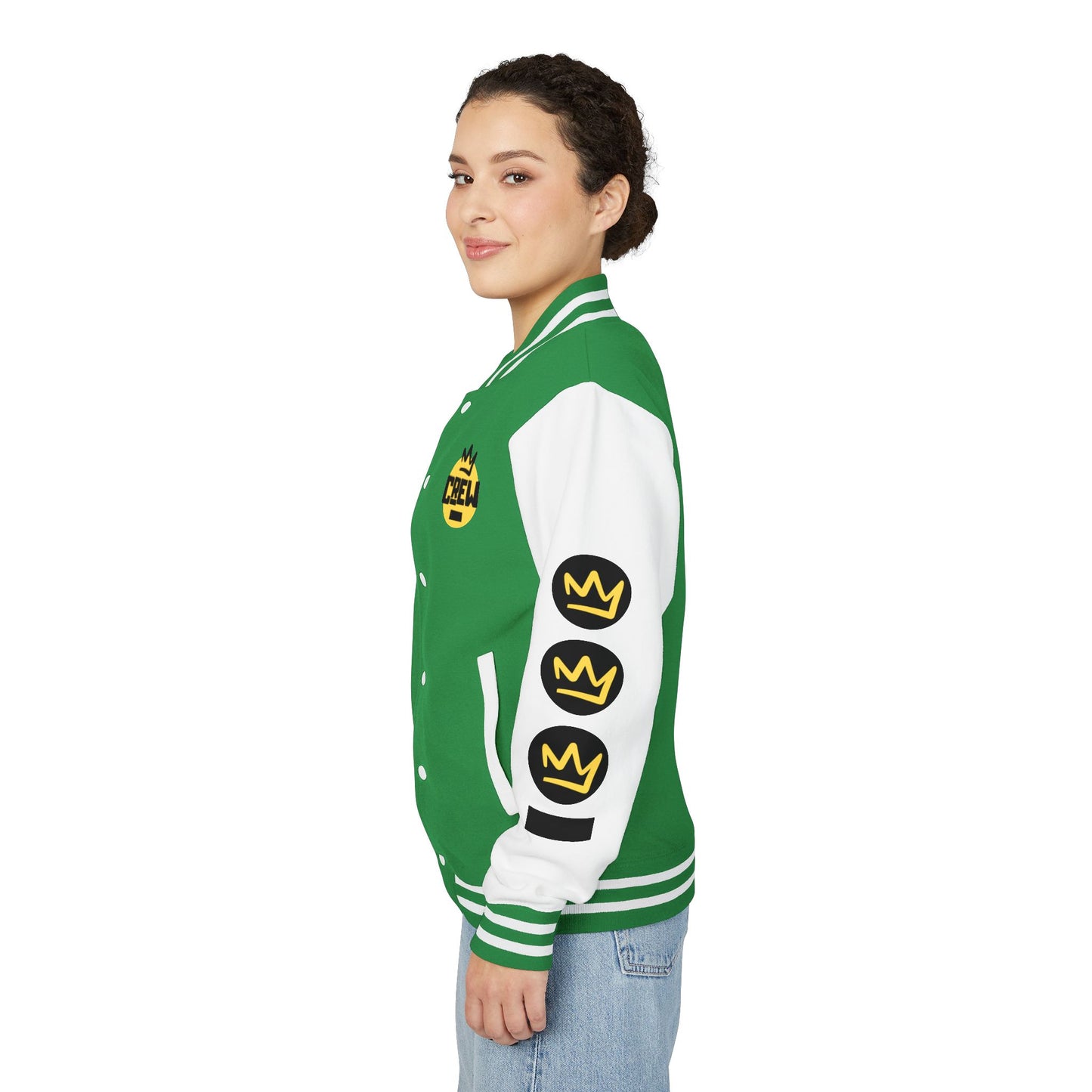 Full Out Premium Collection Letterman Jacket β Unisex Heavyweight Varsity Jacket with "Full Out" Back Graphic and "Crew" Front Design