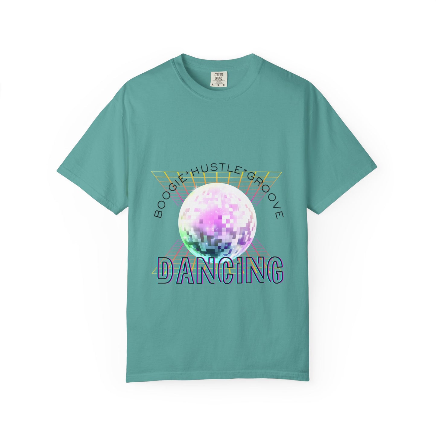 "Boogie, Hustle, Groove - Dancing" Streetwear Dance Graphic – Unisex Garment-Dyed T-Shirt
