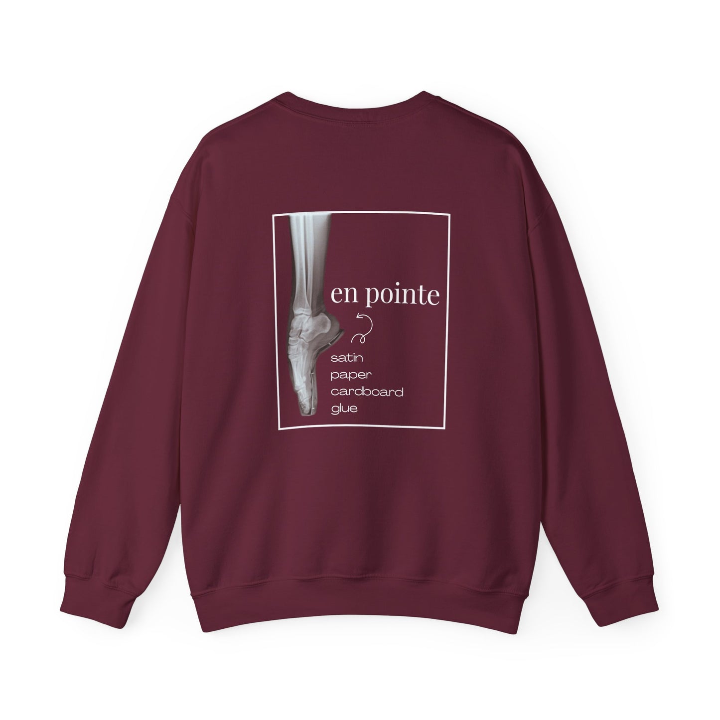 “I Dance en Pointe” - Optional Personalized Sleeve - Ballet Unisex Heavy Blend™ Crewneck Sweatshirt with Front and Back Print