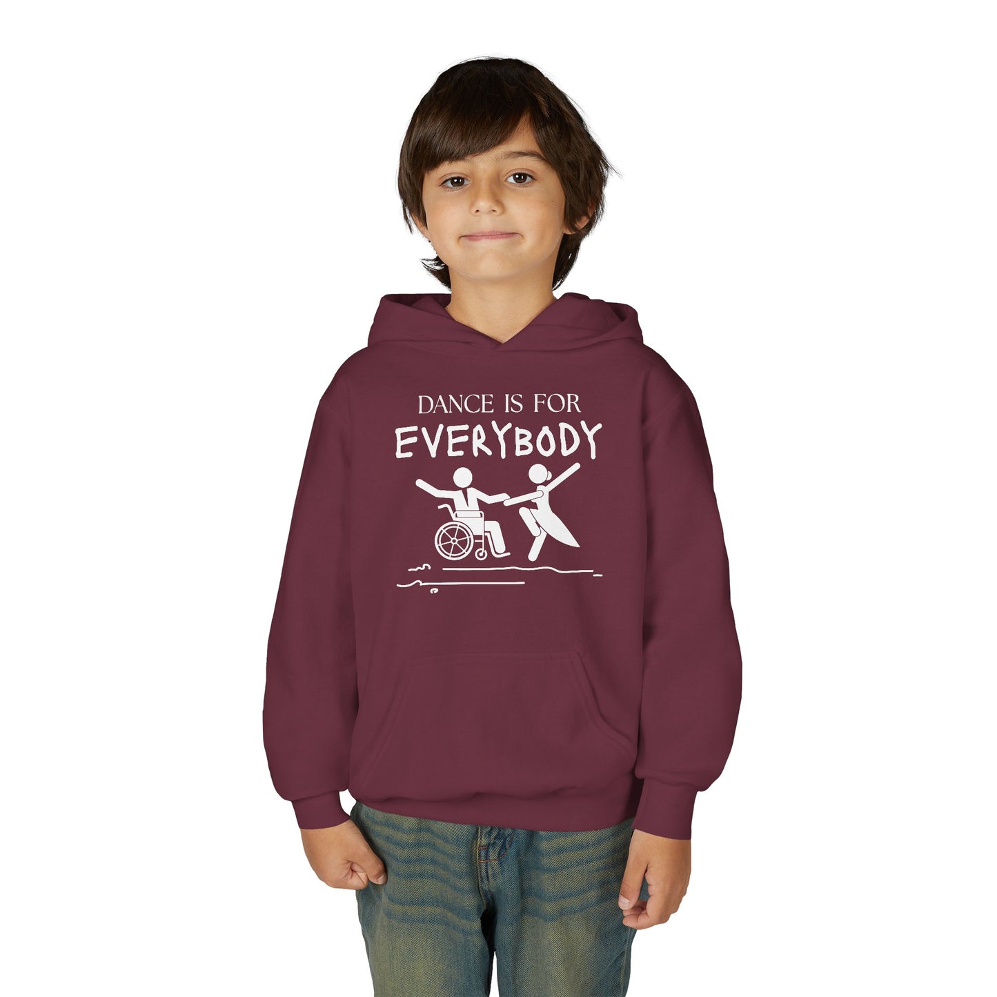 “Dance Is for Everybody” Unisex Youth Hoodie – Inclusive Dance Hoodie for Kids & Teens, Personalized with Name or Studio