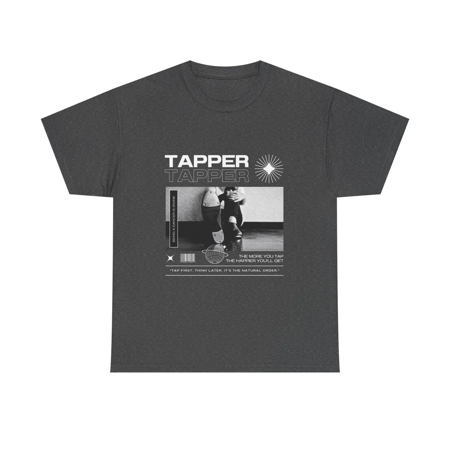 “Tapper” Tap Dance Unisex Heavy Cotton Tee – Streetwear-Inspired Tap Shoes Graphic T-Shirt for Dancers
