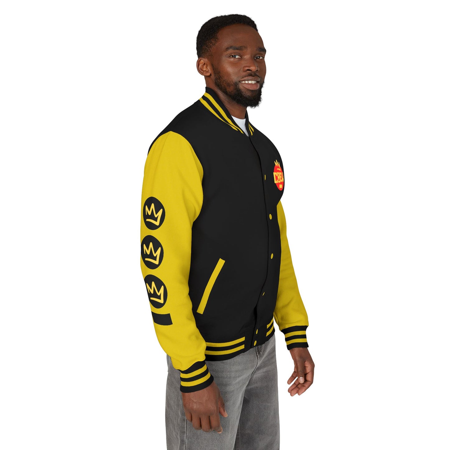 Full Out Premium Collection Letterman Jacket β Unisex Heavyweight Varsity Jacket with "Full Out" Back Graphic and "Crew" Front Design