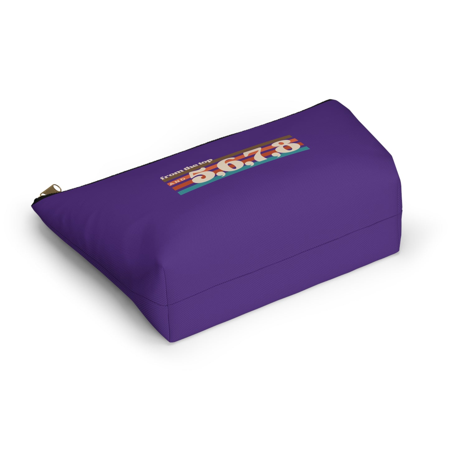 "From the Top and 5, 6, 7, 8" Makeup Bag – Retro Dance Graphic – Fun Dance-Themed Zipper Pouch for Cosmetics, Accessories & Gifts