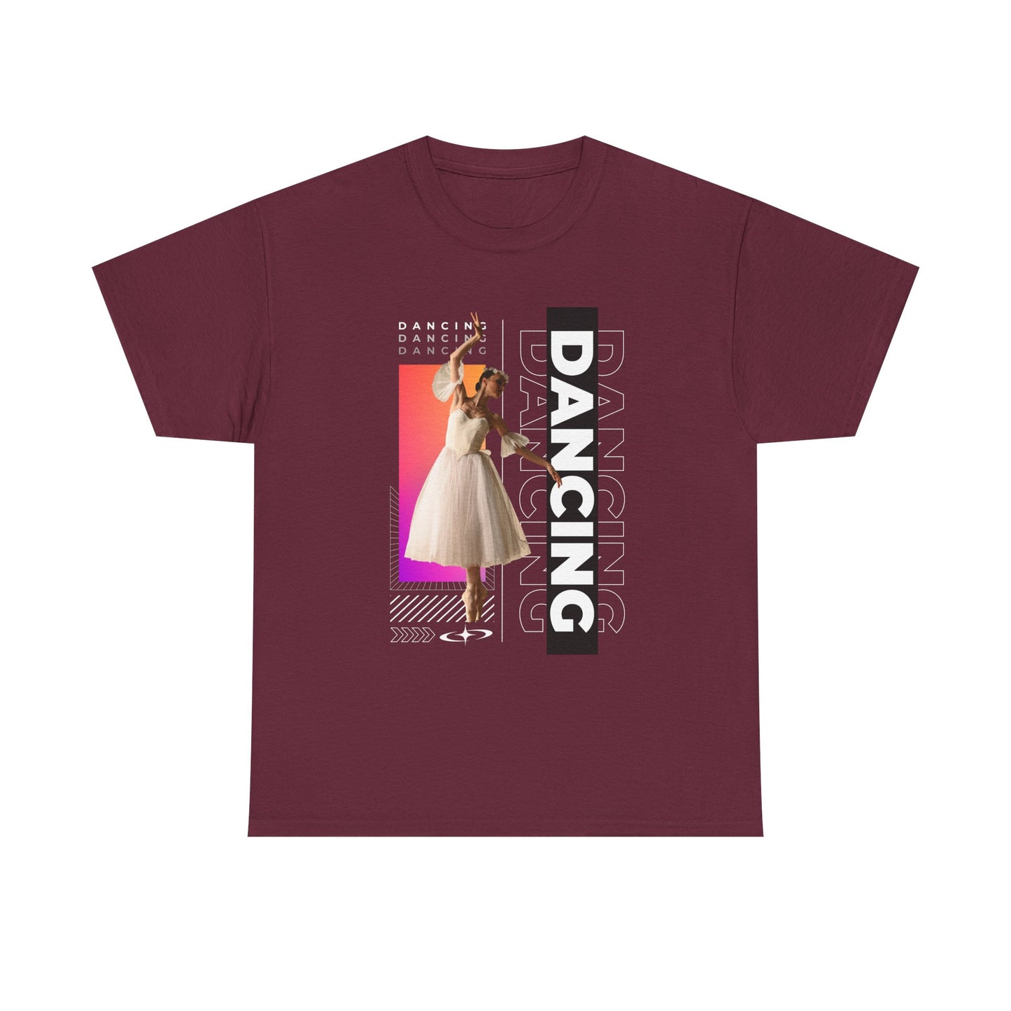 “Dancing” Streetwear-Inspired Female Dancer Unisex Heavy Cotton Tee – Urban Dance Graphic T-Shirt for Performers and Dance Lovers