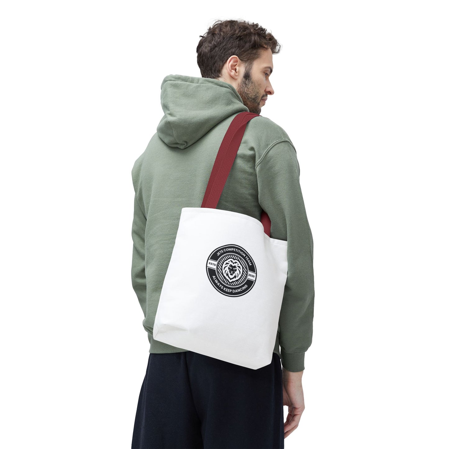 "Jeté Competition Team, Always Keep Dancing" Canvas Tote Bag – Collegiate Dance Team Logo | Reusable Dance Bag for Dancers, Rehearsals & Competitions
