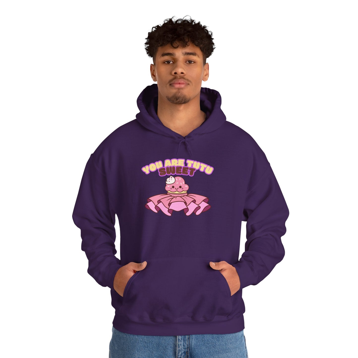 "You Are Tutu Sweet" Unisex Heavy Blend Hooded Sweatshirt – Kawaii Cupcake in Tutu Dance Graphic Hoodie for Adults and Teens