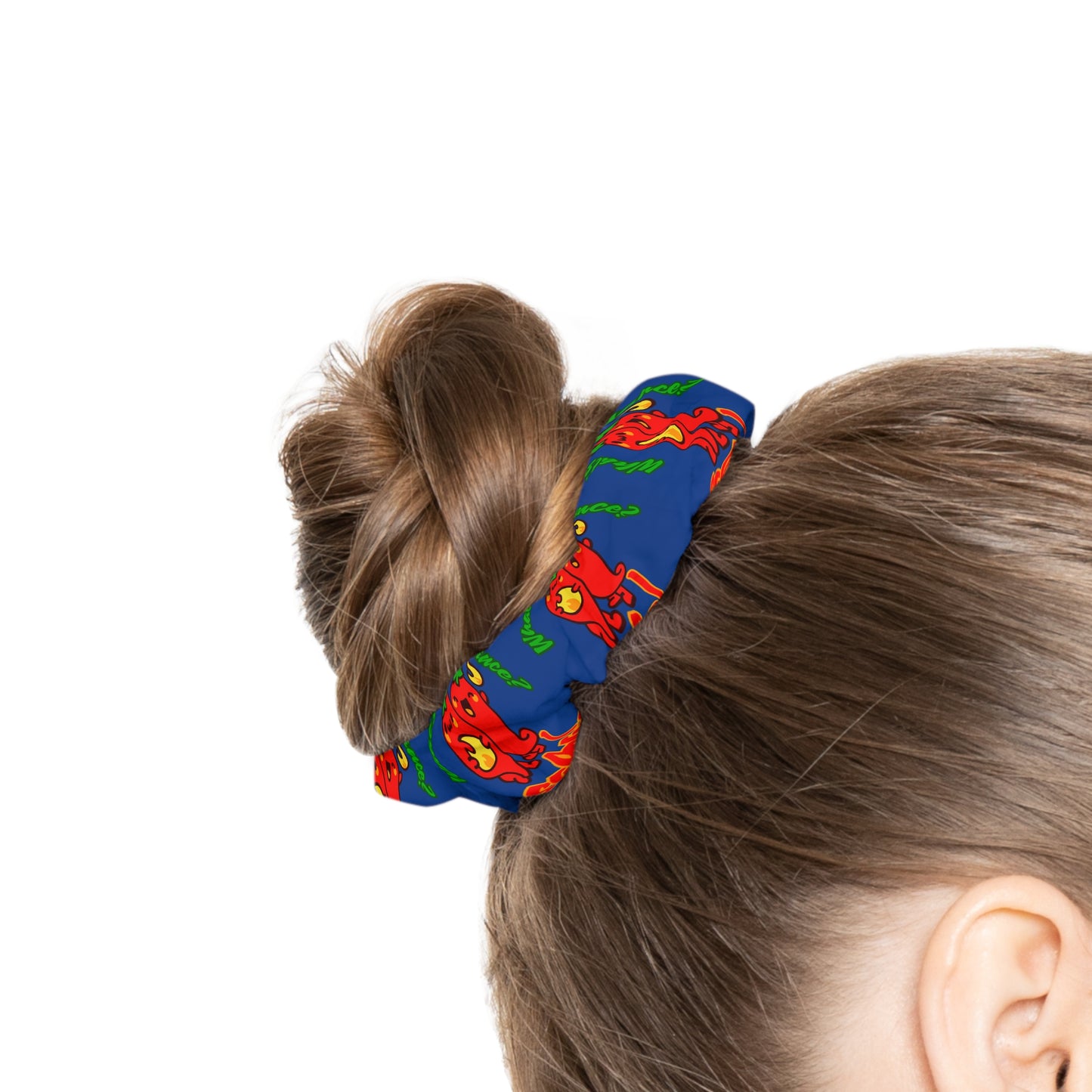 “What's a Pepper's Favorite Dance? Salsa!” Scrunchie – Funny Dance Pun Hair Accessory with Cute Pepper Graphic