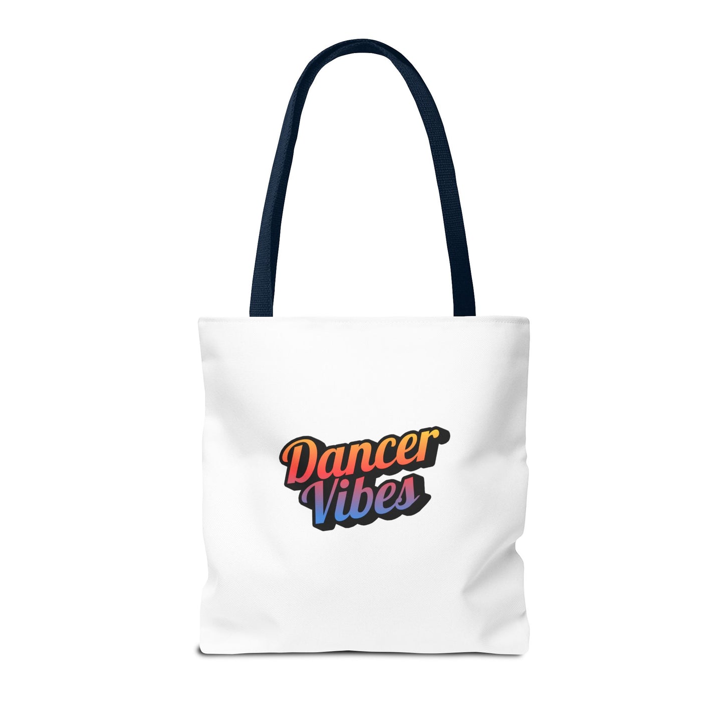 "Dancer Vibes" Canvas Tote Bag – Bold Dance-Themed Text Graphic Bag for Dancers, Students & Everyday Use