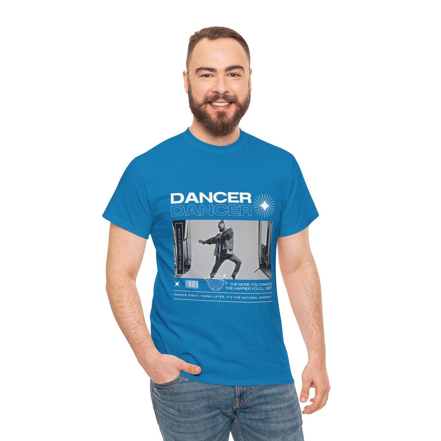 "Dancer "Jazz Pose Unisex Heavy Cotton Tee – Streetwear-Inspired Jazz Dance Graphic T-Shirt for Performers