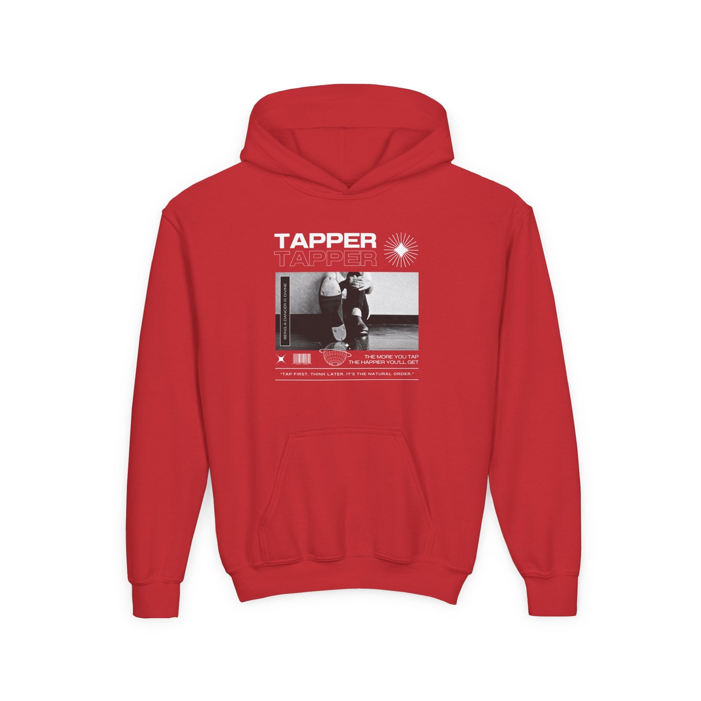 “Tapper” Tap Shoes Streetwear Graphic | Unisex Youth Hoodie – Tap Dance Hoodie for Kids & Young Performers