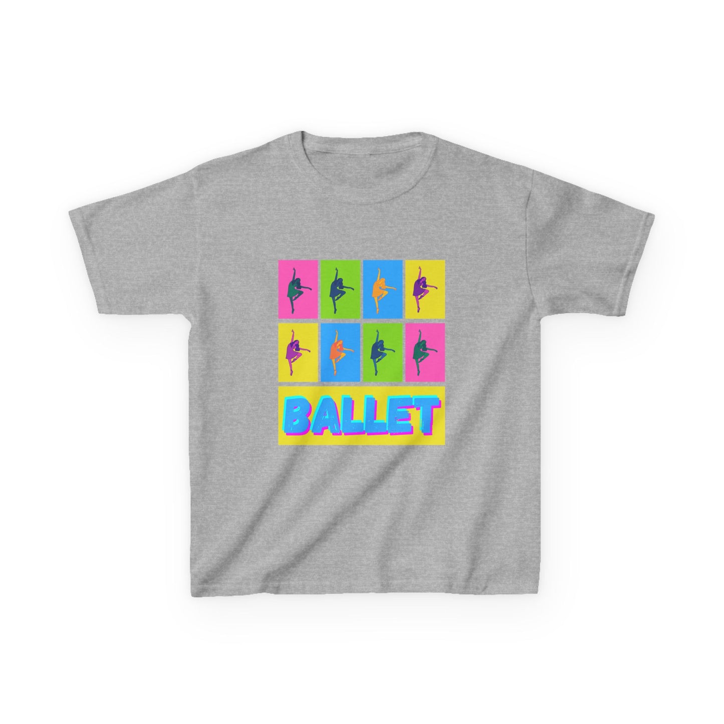"Ballet" Youth Short Sleeve T-Shirt – Pop Art Inspired Design with Ballet Dancer Graphics – Dance Apparel for Kids