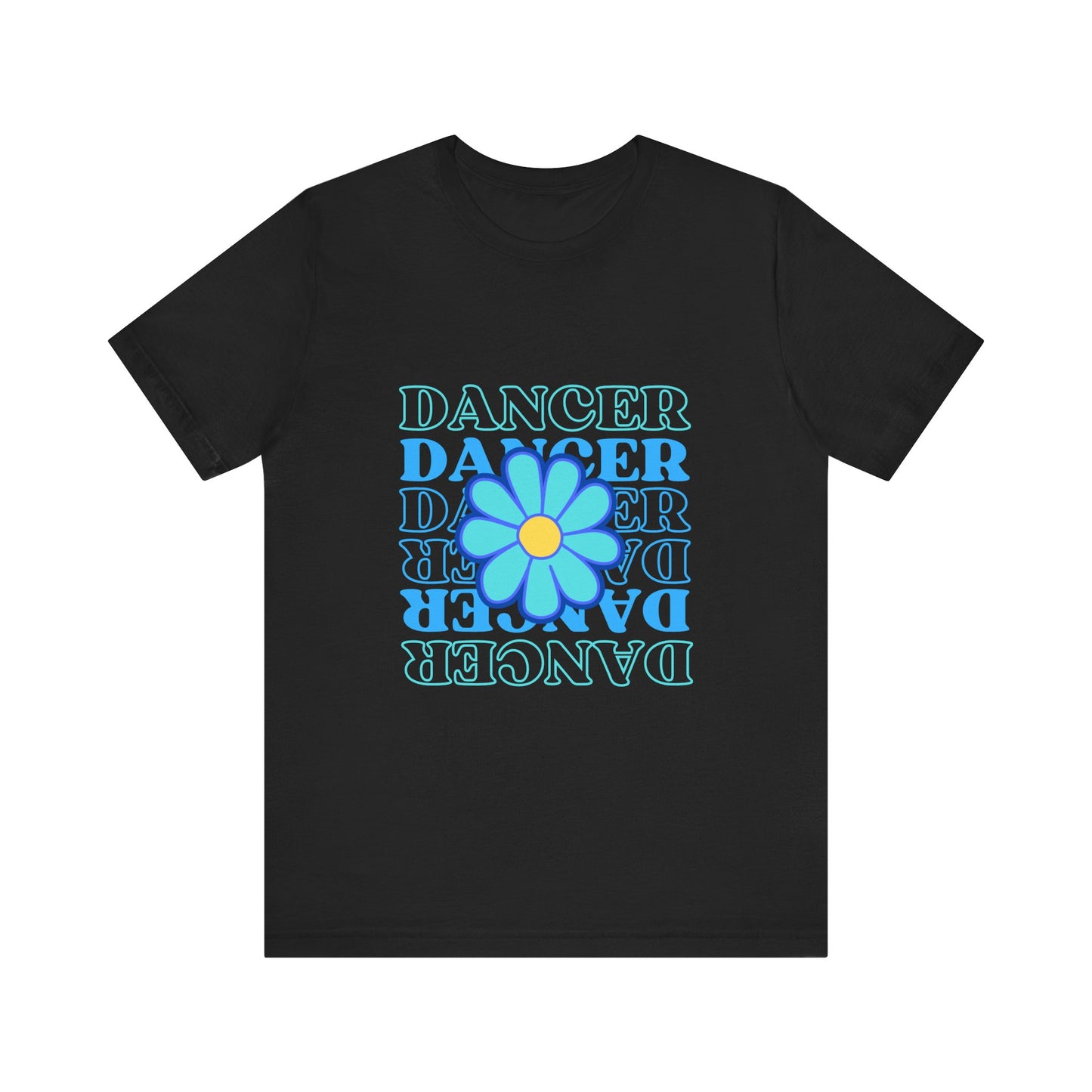 "Dancer" Unisex Jersey Short Sleeve T-Shirt – Floral Text Graphic Dance Tee – Soft Lightweight Ballet & Studio Style Shirt