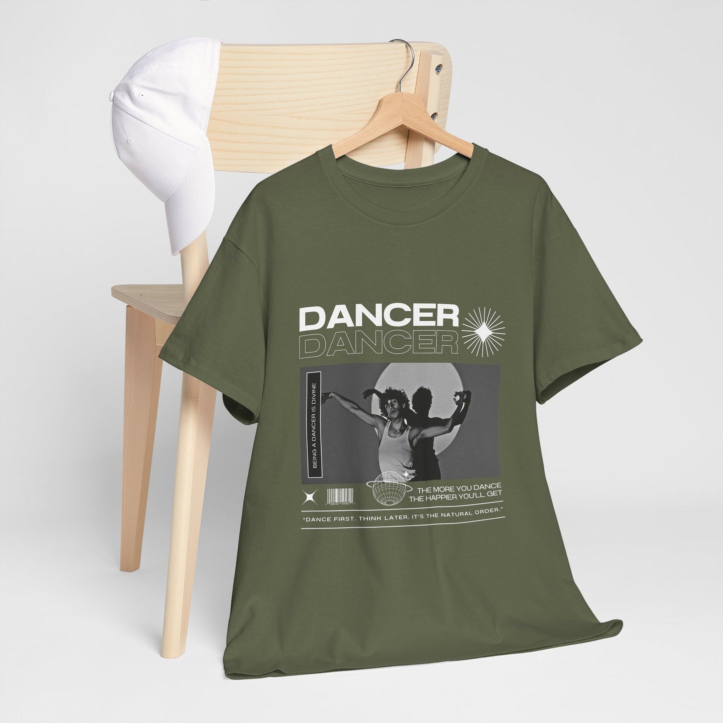 "Dancer" Spotlight Contemporary Dance Graphic Unisex Heavy Cotton Tee – Streetwear-Inspired Dance T-Shirt for Performers & Dance Lovers