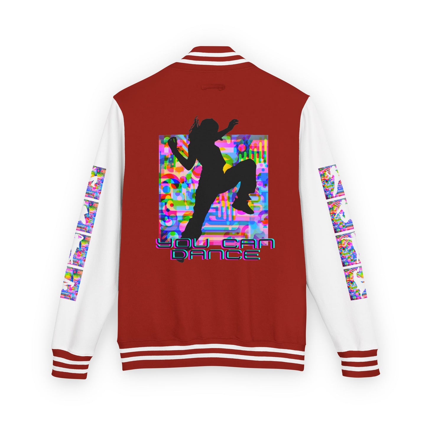 Levels Premium Collection Dance Letterman Jacket β Colorful Unisex Streetwear Varsity Jacket with "Levels Pictures Textures" Front and Dancer Silhouette Back Graphic