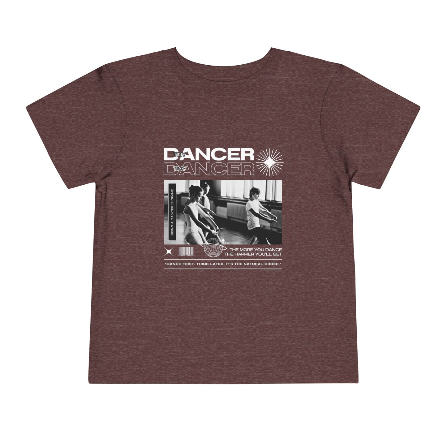 “Tiny Dancer" Toddler Short Sleeve T-Shirt – Streetwear-Inspired Ballet Class Graphic Tee for Kids