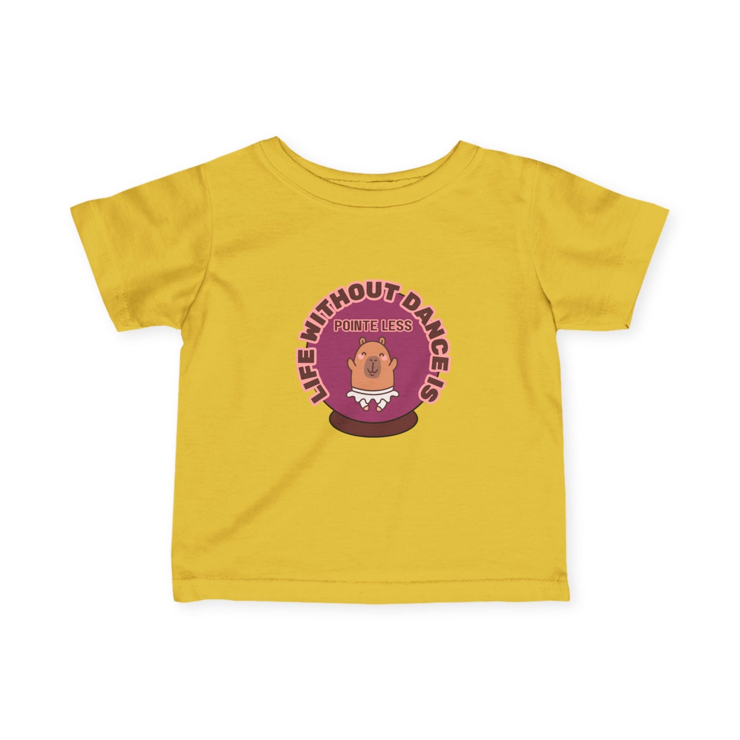 "Life Without Dance is Pointeless" Infant Fine Jersey Tee – Cute Dancing Capybara Baby Dance T-Shirt for Animal-Loving Tiny Movers