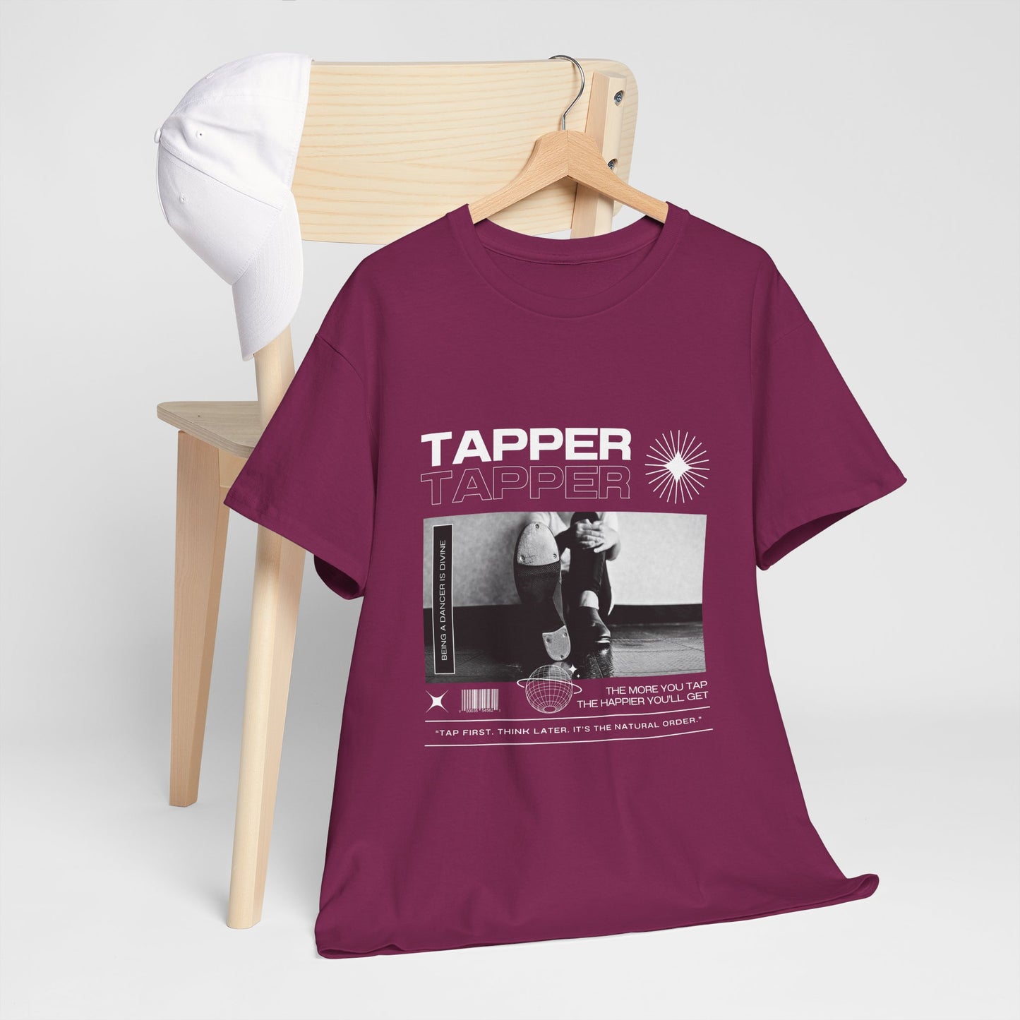 “Tapper” Tap Dance Unisex Heavy Cotton Tee – Streetwear-Inspired Tap Shoes Graphic T-Shirt for Dancers