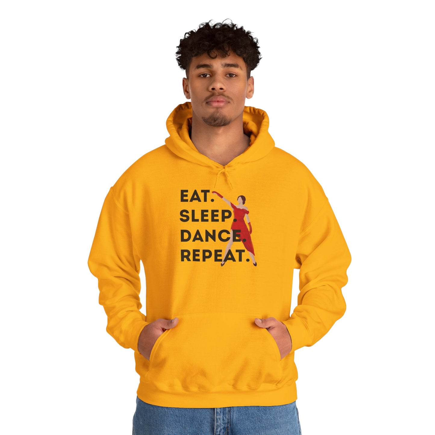 "Eat Sleep Dance Repeat" Unisex Dance Hoodie β Bold Graphic Sweatshirt for Dancers