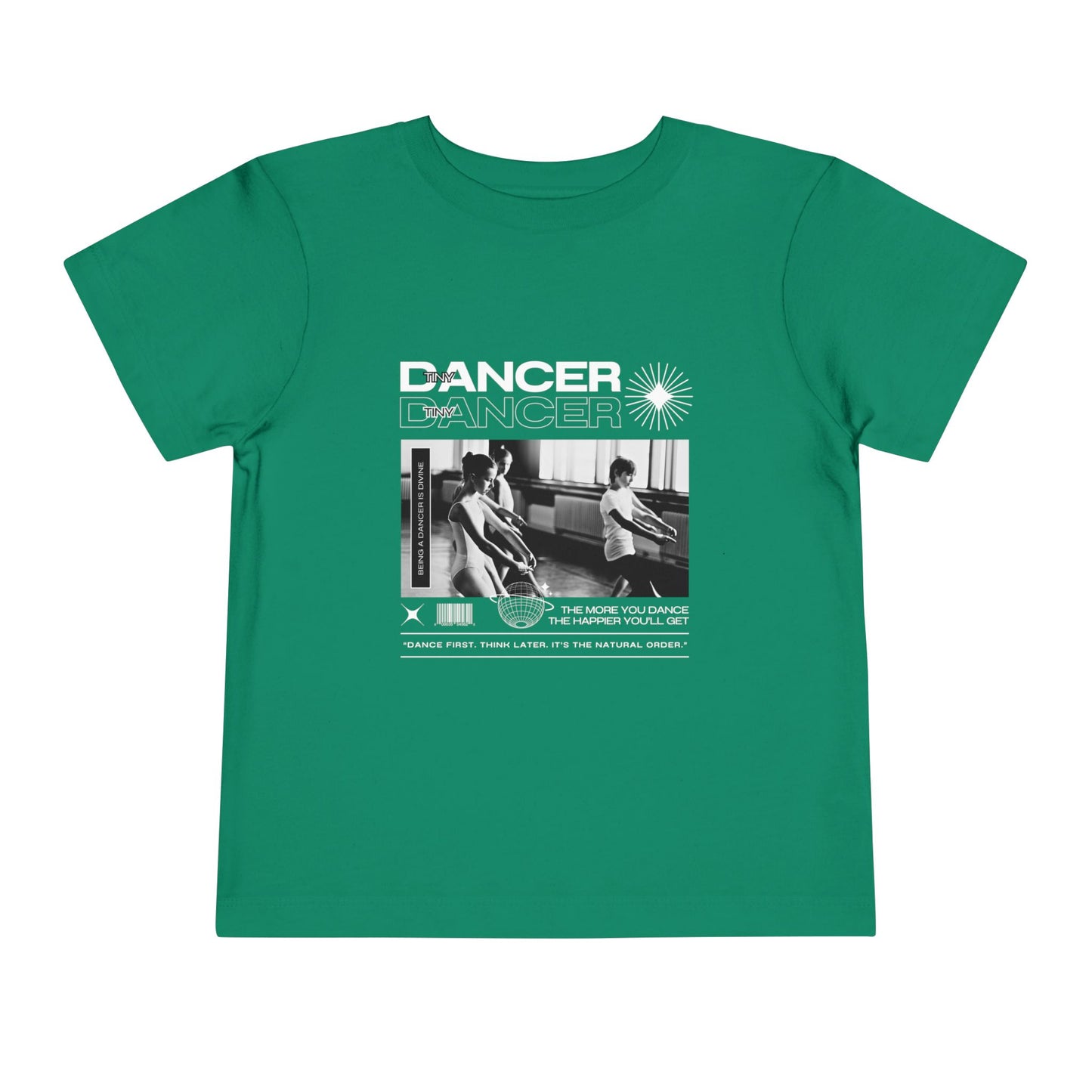 “Tiny Dancer" Toddler Short Sleeve T-Shirt – Streetwear-Inspired Ballet Class Graphic Tee for Kids