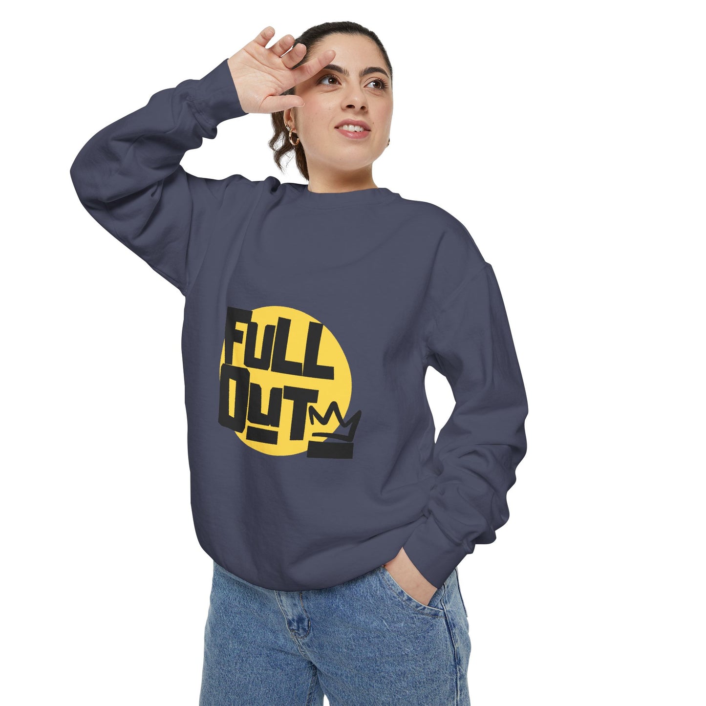 "Full Out" Unisex Lightweight Crewneck Sweatshirt – Bold Streetwear-Inspired Dance Graphic Pullover for Dancers & Performers
