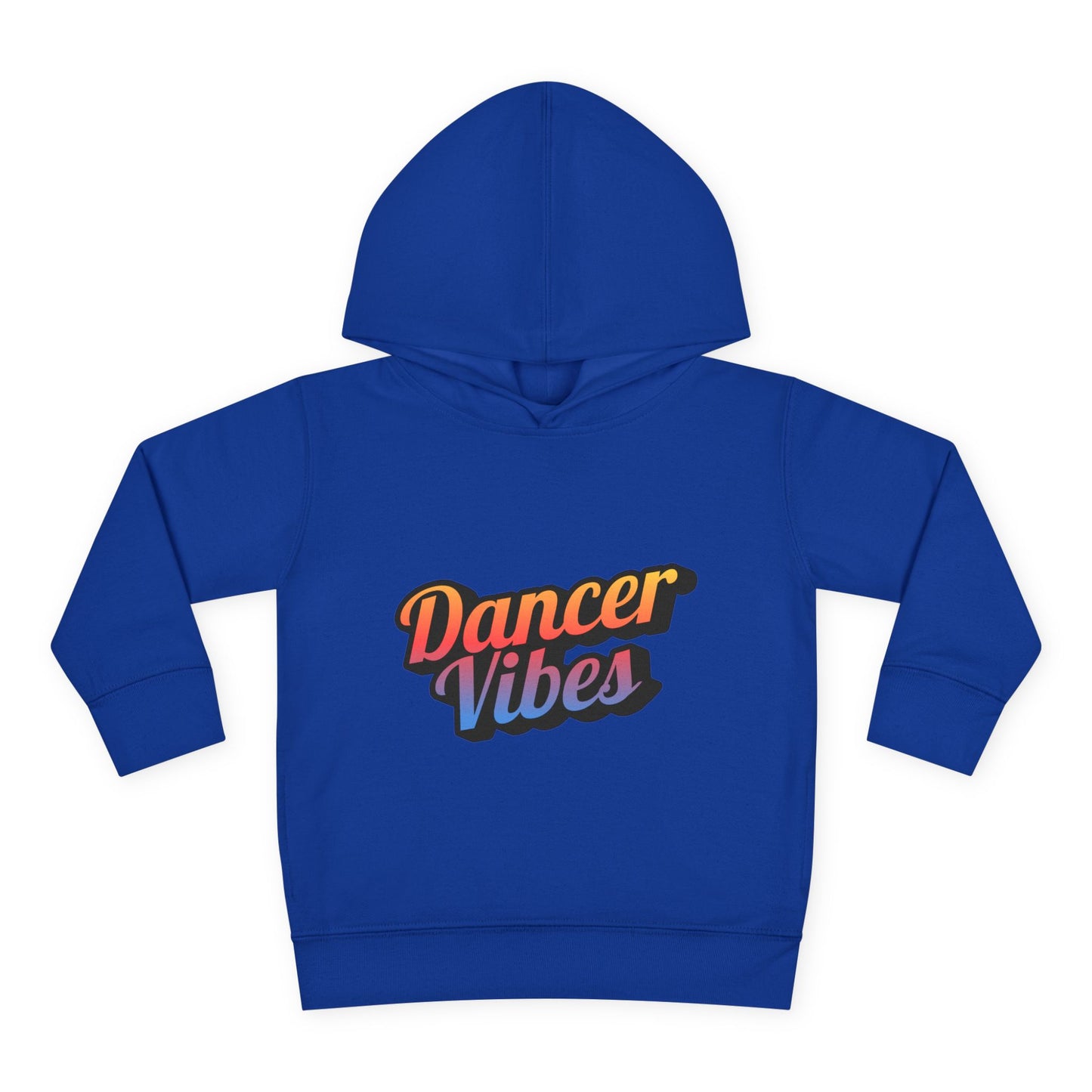 "Dancer Vibes" Toddler Pullover Hoodie – Colorful Dance-Themed Text Graphic Fleece Sweatshirt for Kids