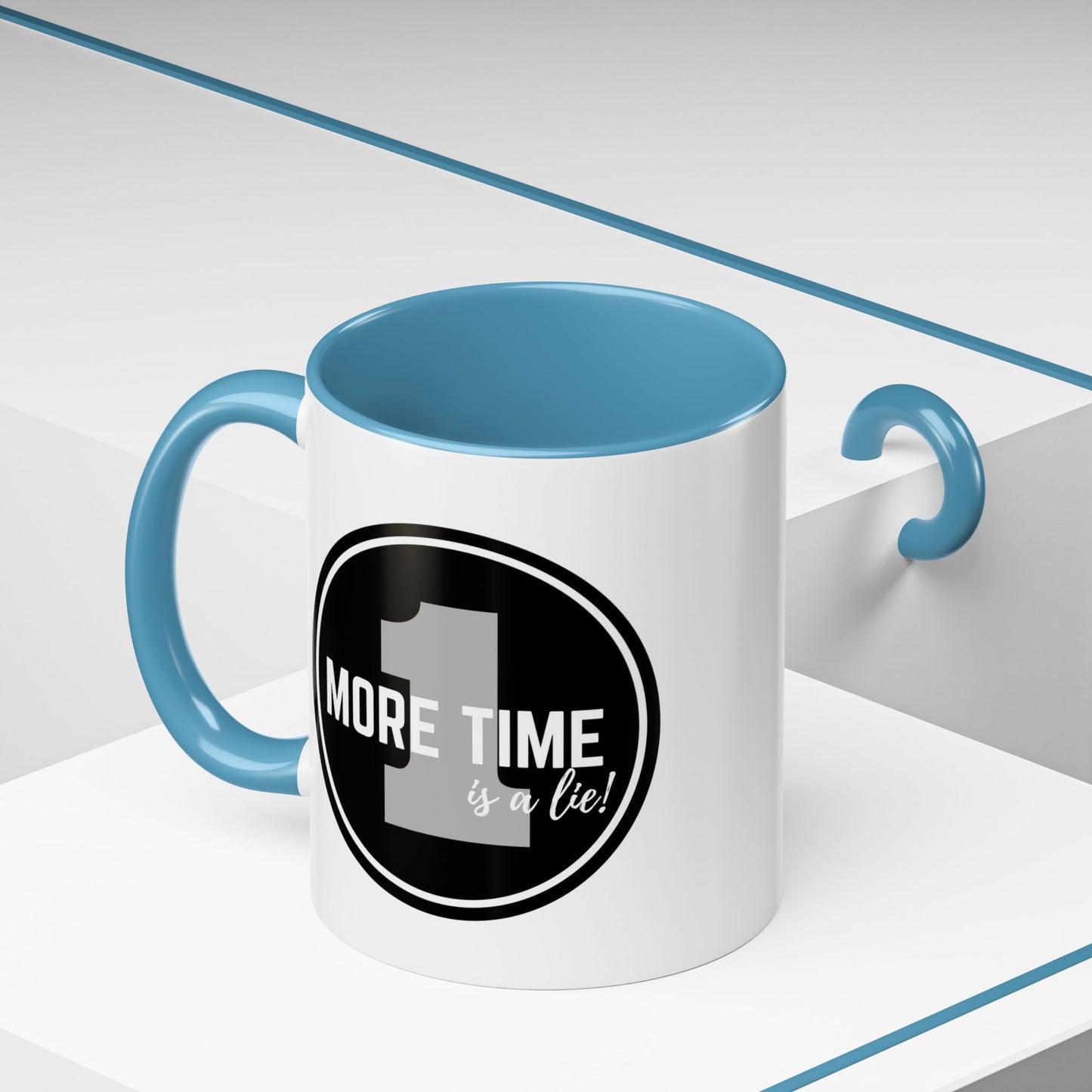 "One More Time is a Lie" Dance Quote Accent Coffee Mug – Bold Emblem Graphic Ceramic Cup