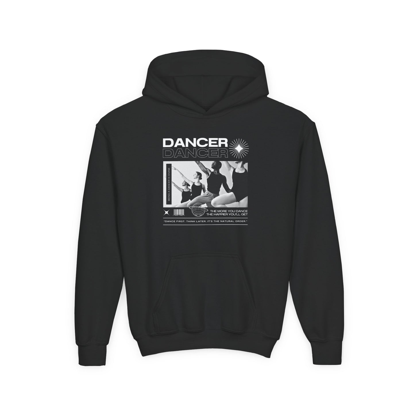 “Dancer” Young Ballet Dancers at the Barre Graphic | Unisex Youth Hoodie – Streetwear-Inspired Ballet Dance Hoodie for Kids & Aspiring Dancers