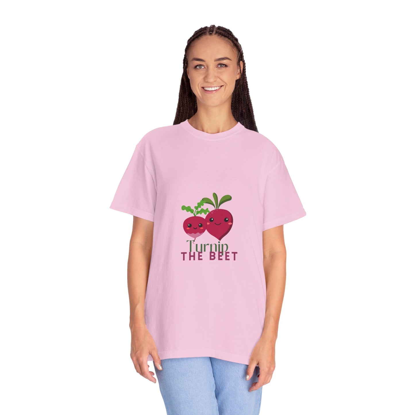 "Turnip the Beet" Unisex Garment-Dyed T-Shirt – Cute Veggie Dance Pun Graphic Tee – Funny Foodie Shirt for Dancers & Music Lovers