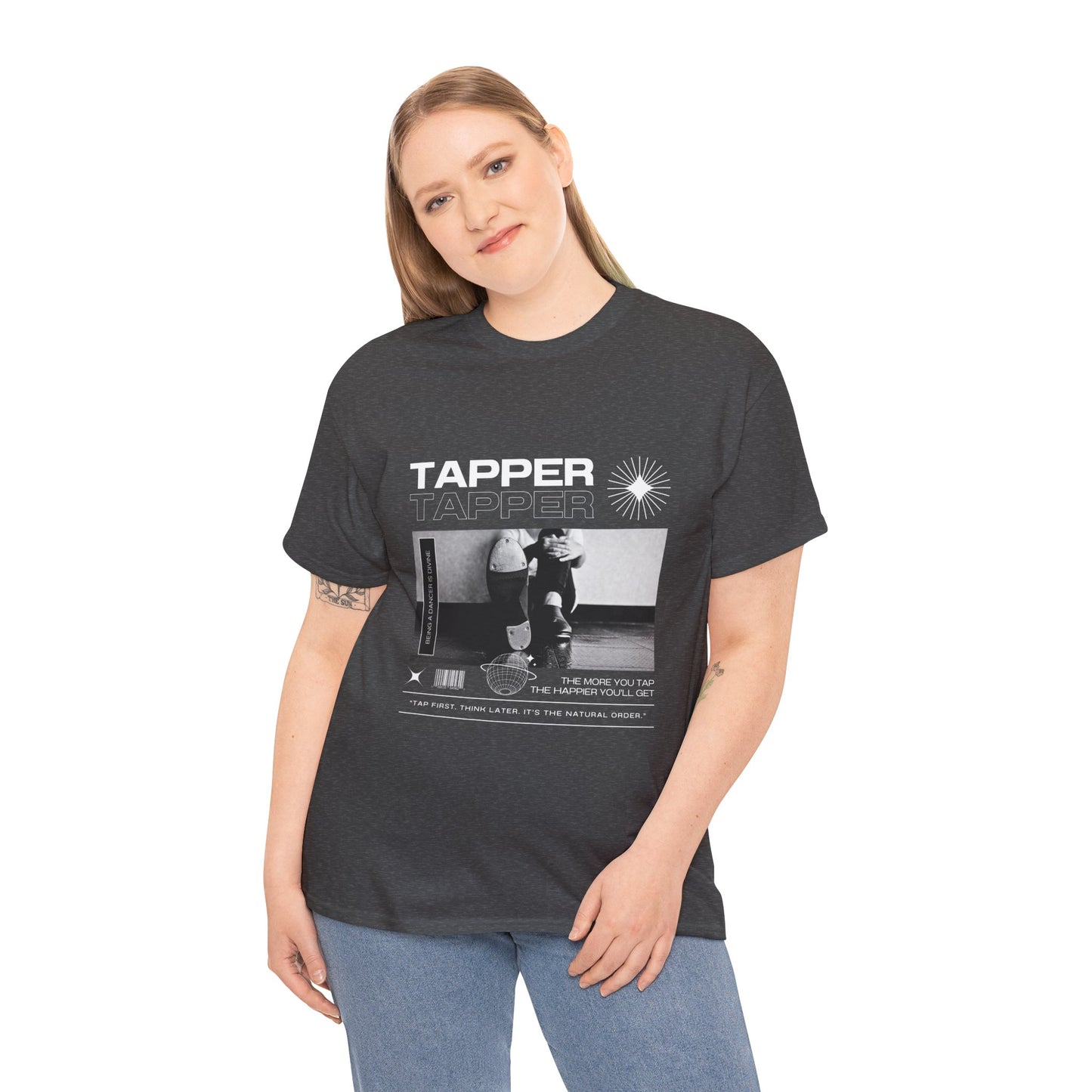 “Tapper” Tap Dance Unisex Heavy Cotton Tee – Streetwear-Inspired Tap Shoes Graphic T-Shirt for Dancers