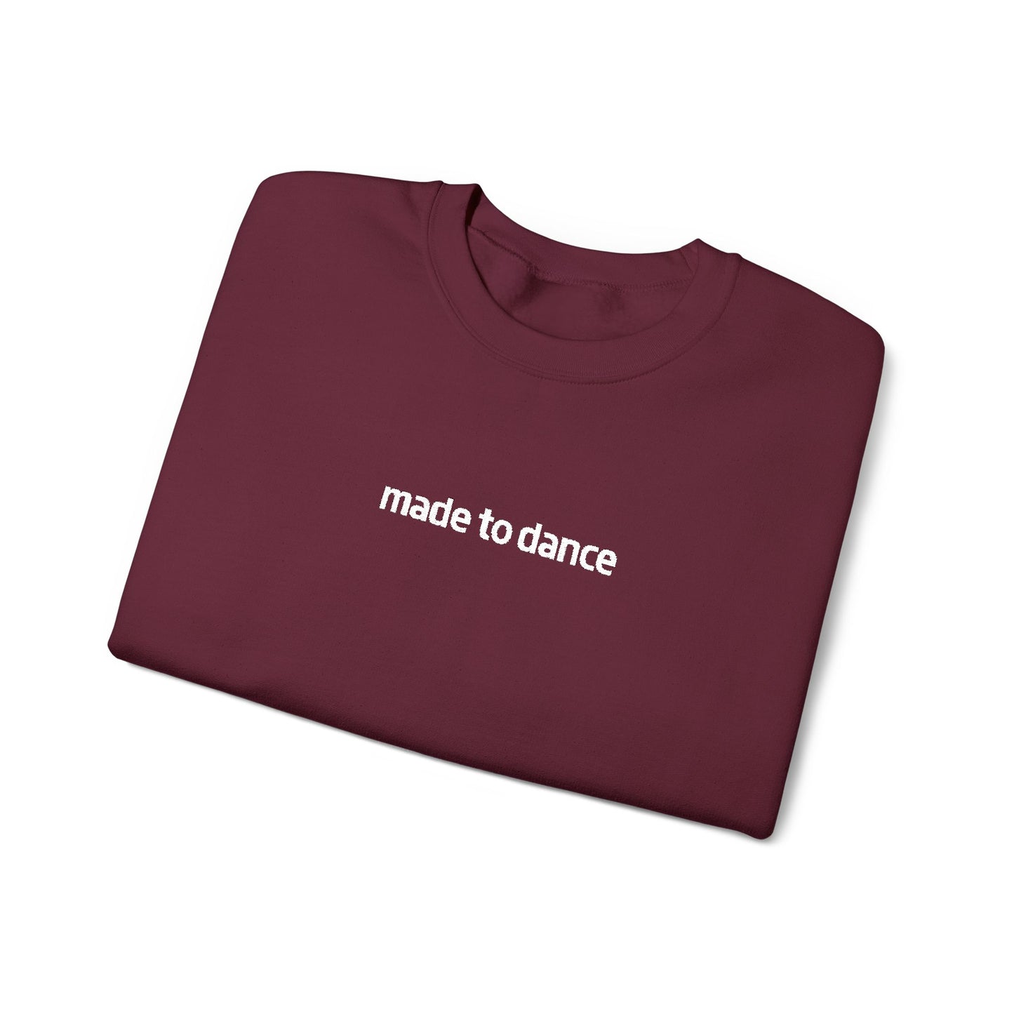 “Made to Dance" Unisex Heavy Blend™ Crewneck Sweatshirt – Embroidered Dance-Inspired Pullover for Adults & Kids