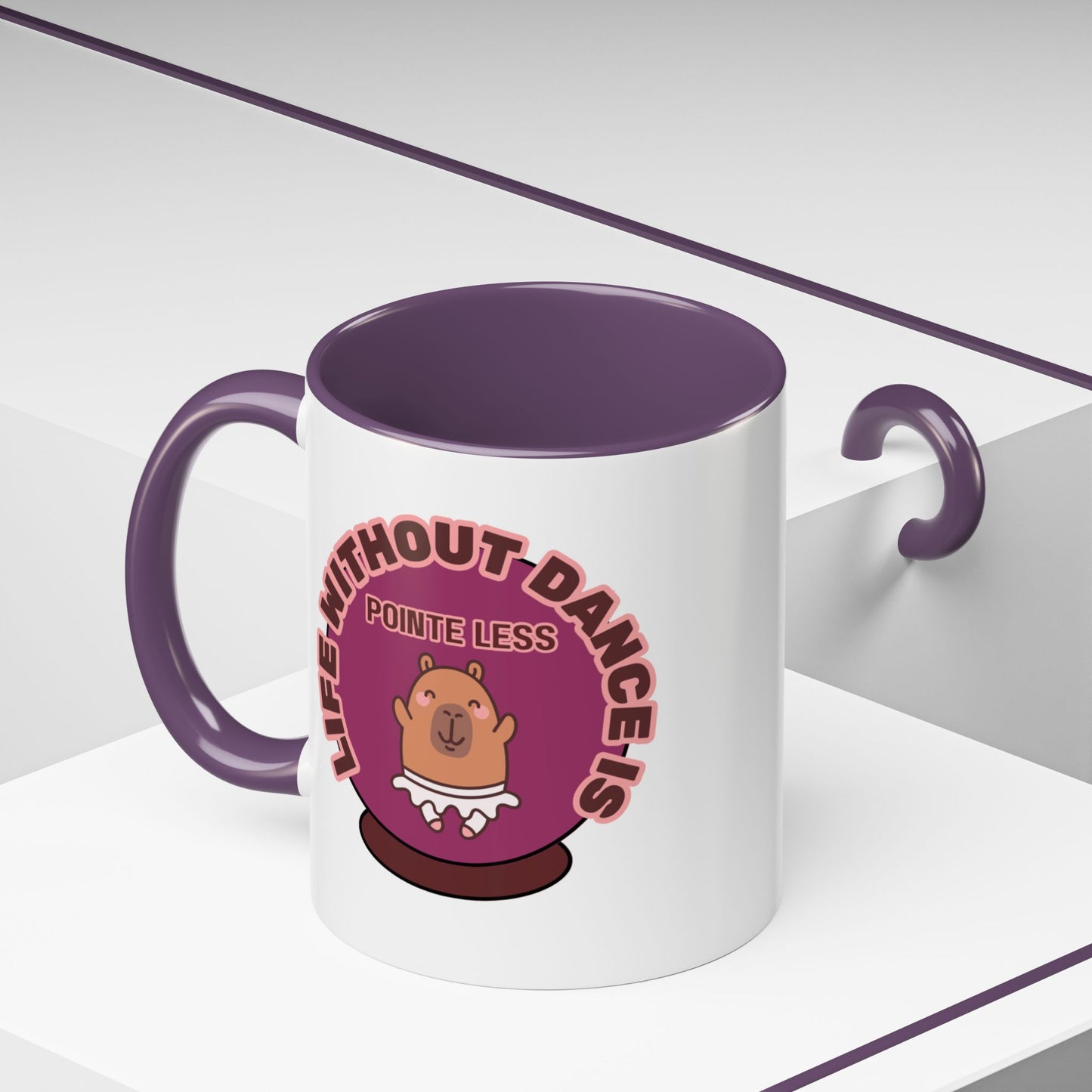 "Life Without Dance Is Pointeless" – Cute Capybara Accent Coffee Mug | Dance-Themed Ceramic Mug for Dancers
