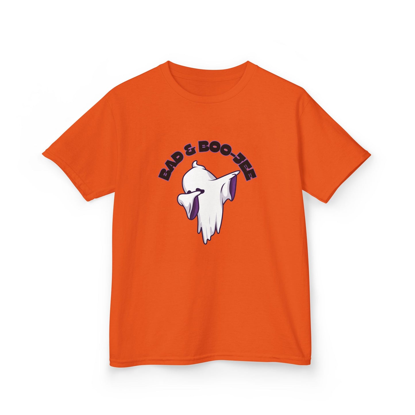 “Bad & Boo-jee” Funny Halloween Dance T-Shirt with Cute Ghost Dab Graphic - Kids Heavy Cotton™ Tee
