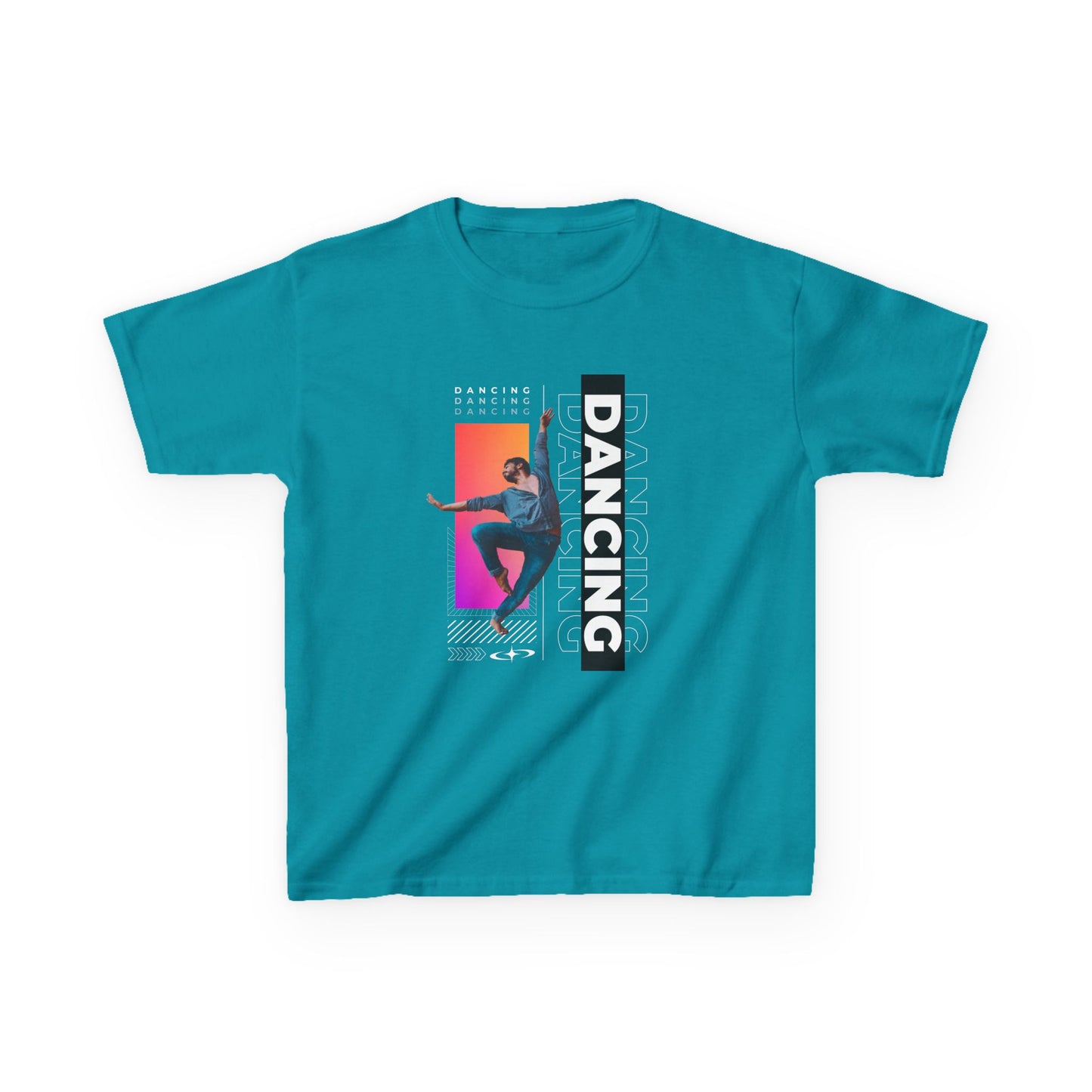 “Dancing” Youth Short Sleeve T-Shirt – Streetwear-Inspired Male Dancer Graphic – Trendy Kids Dance Apparel Tee