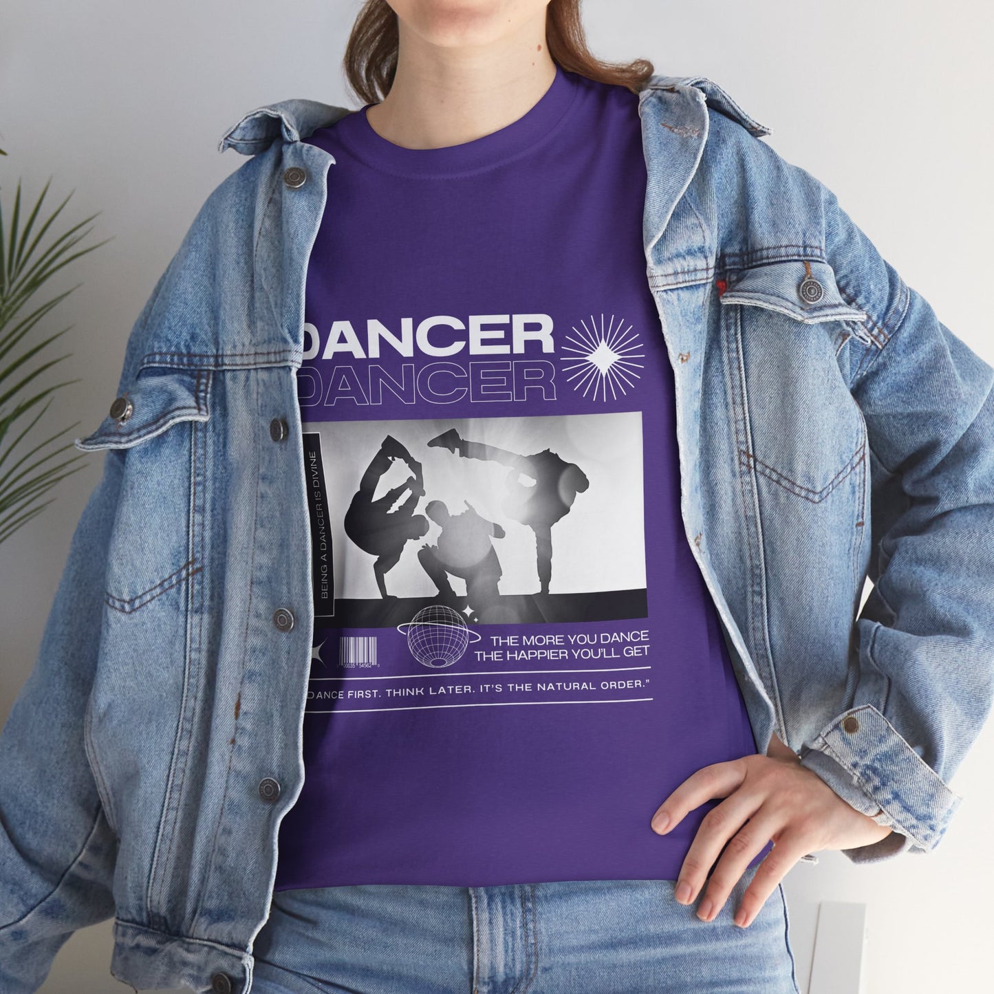 “Dancer” Graphic with Breakdancer Streetwear-Inspired Design | Hip-Hop Dance T-Shirt for Men & Women | Unisex Heavy Cotton Tee