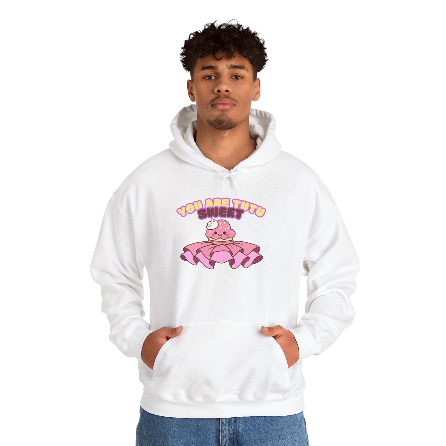"You Are Tutu Sweet" Unisex Heavy Blend Hooded Sweatshirt – Kawaii Cupcake in Tutu Dance Graphic Hoodie for Adults and Teens