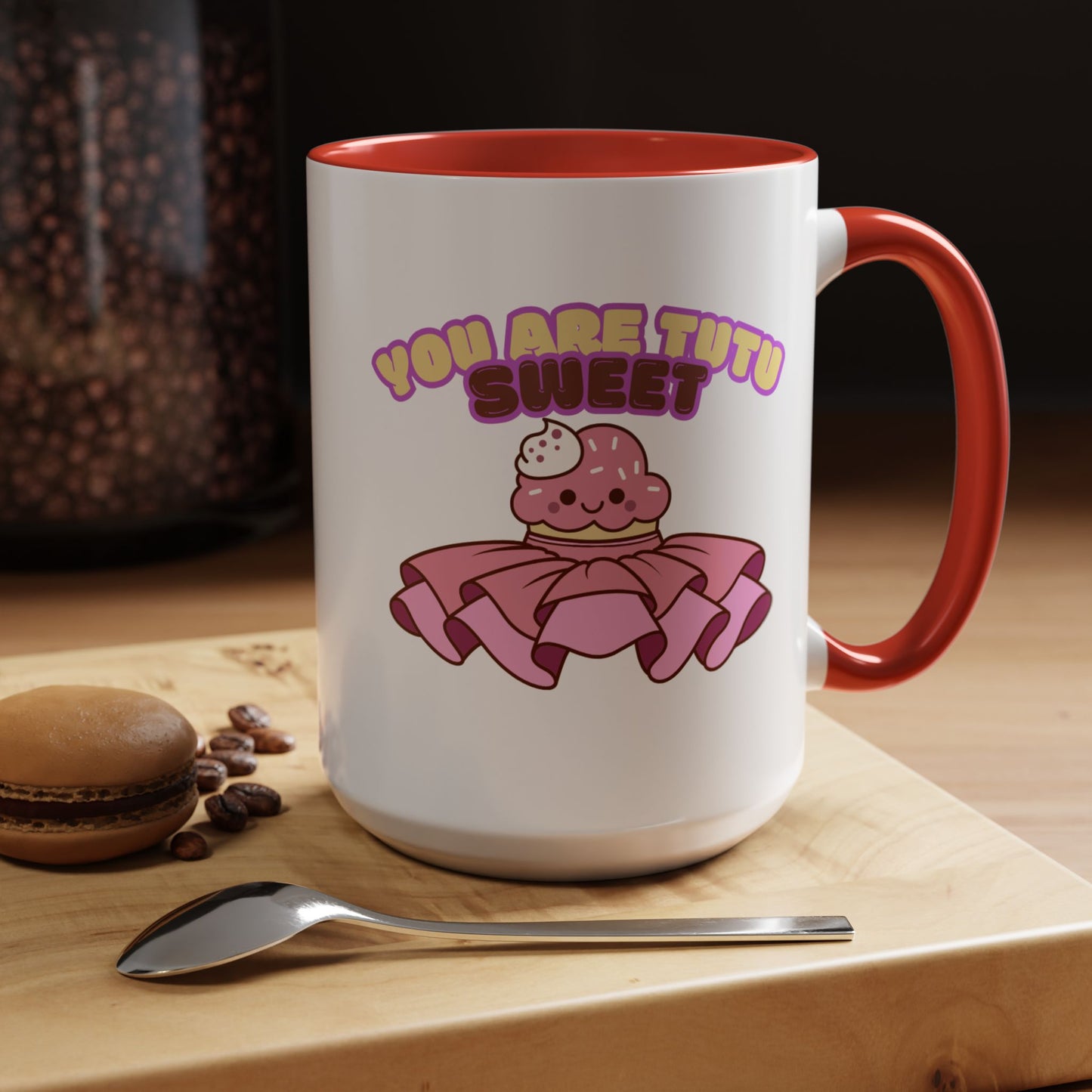 "You Are Tutu Sweet" Accent Coffee Mug – Cute Ballet Pun with Kawaii Ceramic Mug for Dancers and Dance Lovers