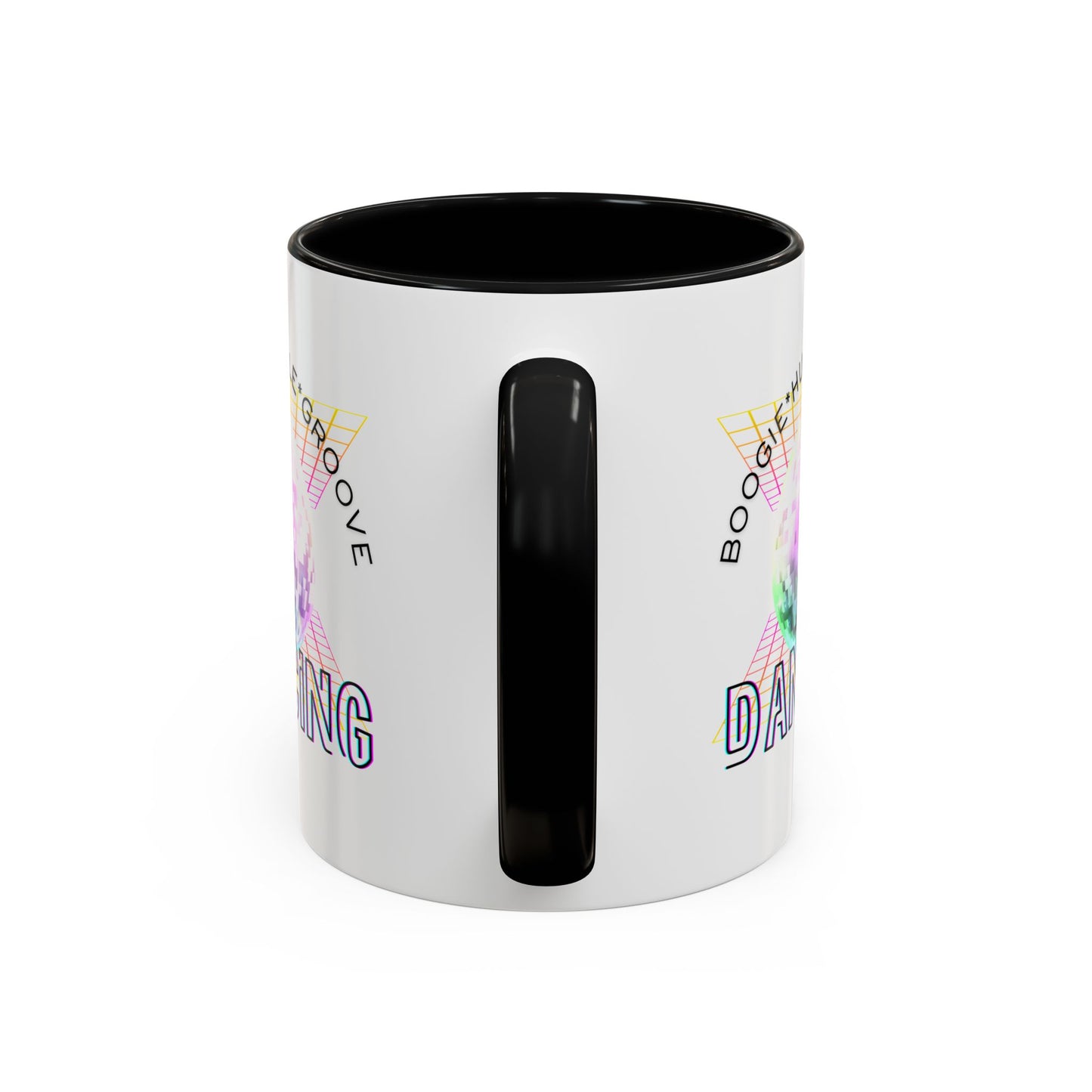 "Boogie, Hustle, Groove - Dancing" Disco Accent Coffee Mug – Fun Retro Dance Gift for Coffee Lovers