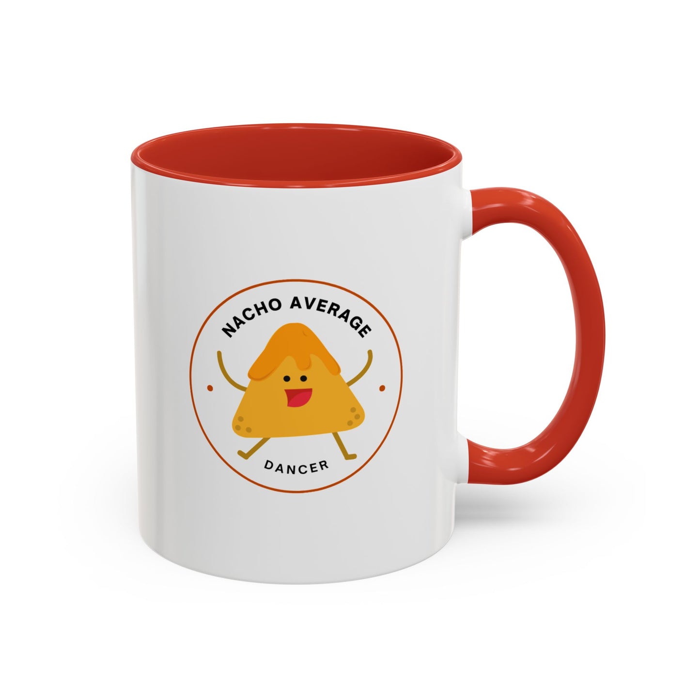 "Nacho Average Dancer" Accent Coffee Mug – Funny Dance Pun Ceramic Mug with Nacho Graphic for Dancers