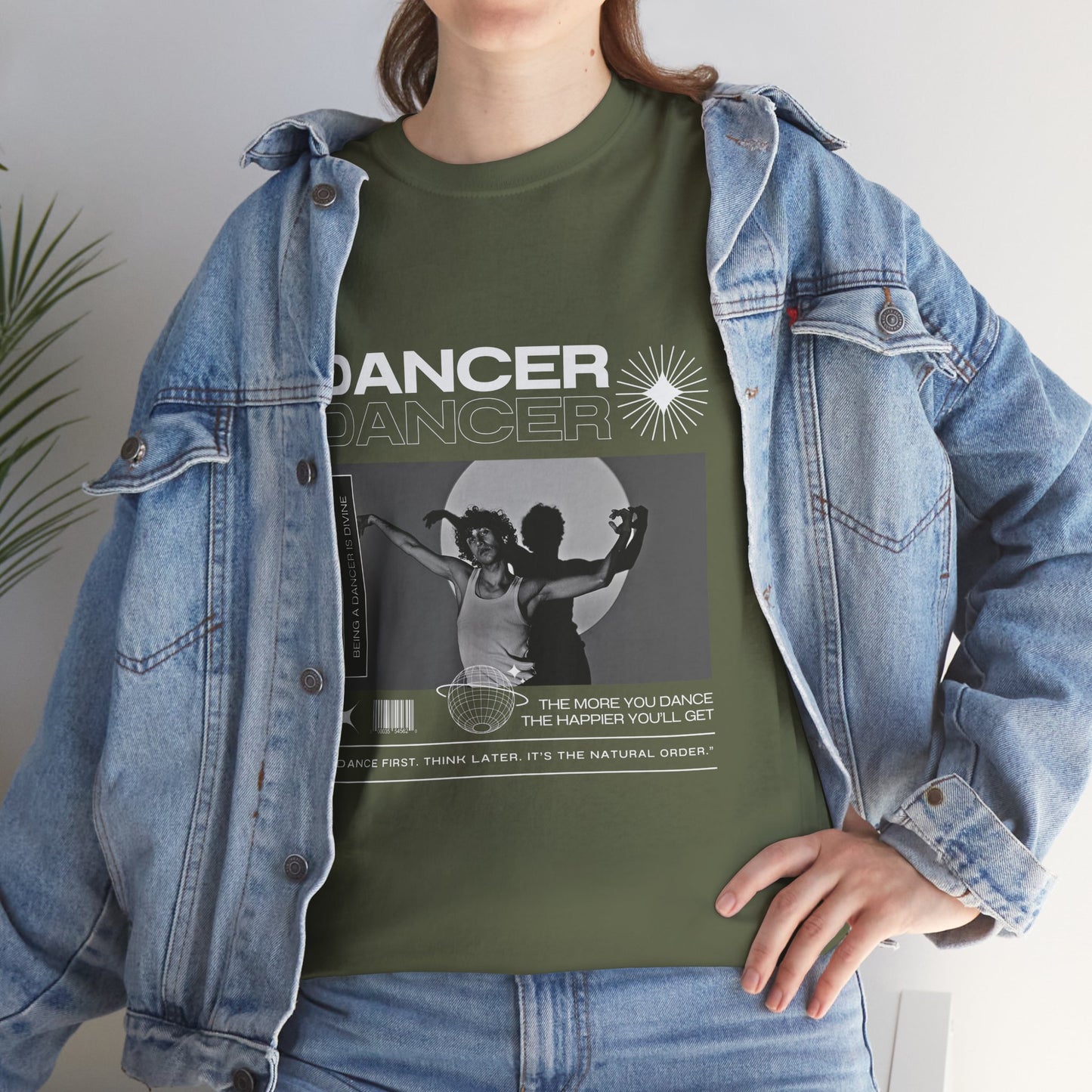 "Dancer" Spotlight Contemporary Dance Graphic Unisex Heavy Cotton Tee – Streetwear-Inspired Dance T-Shirt for Performers & Dance Lovers