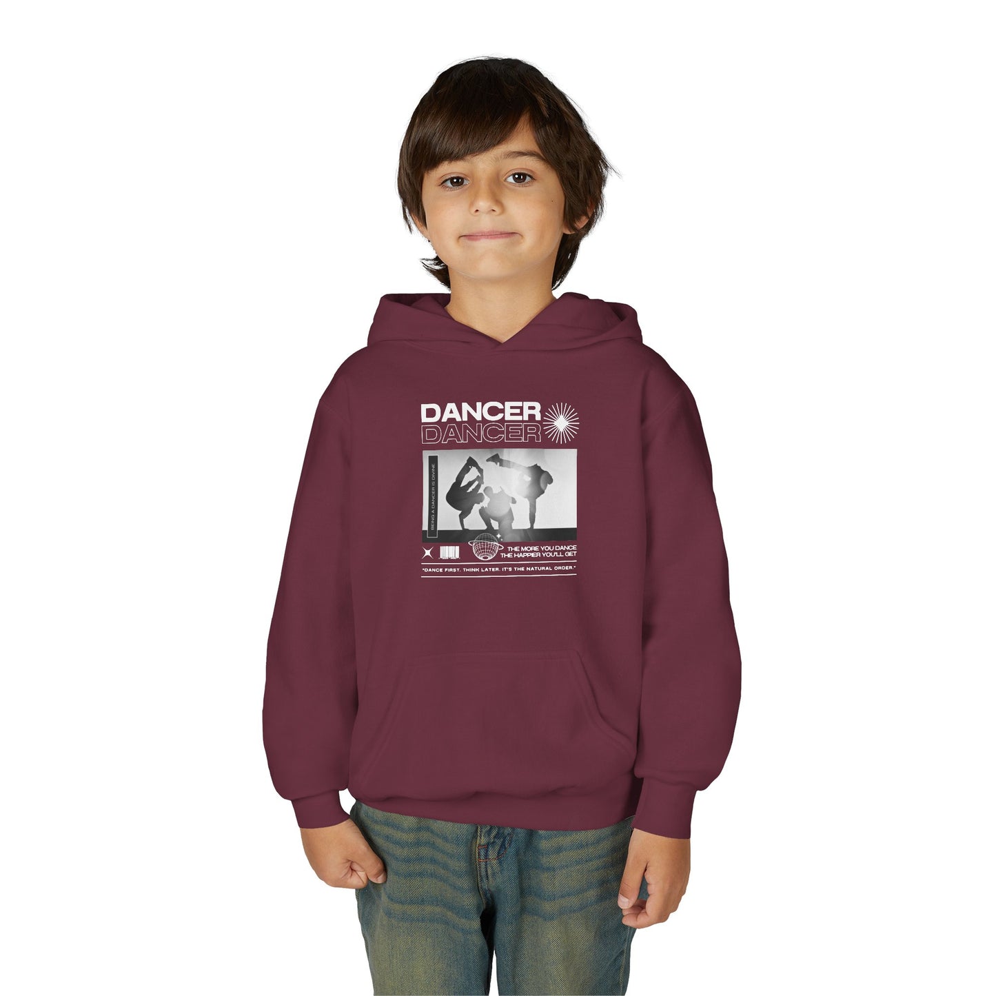 “Dancer” Breakdancer Streetwear Graphic | Unisex Youth Hoodie – Hip-Hop Dance Hoodie for Kids & Young Performers