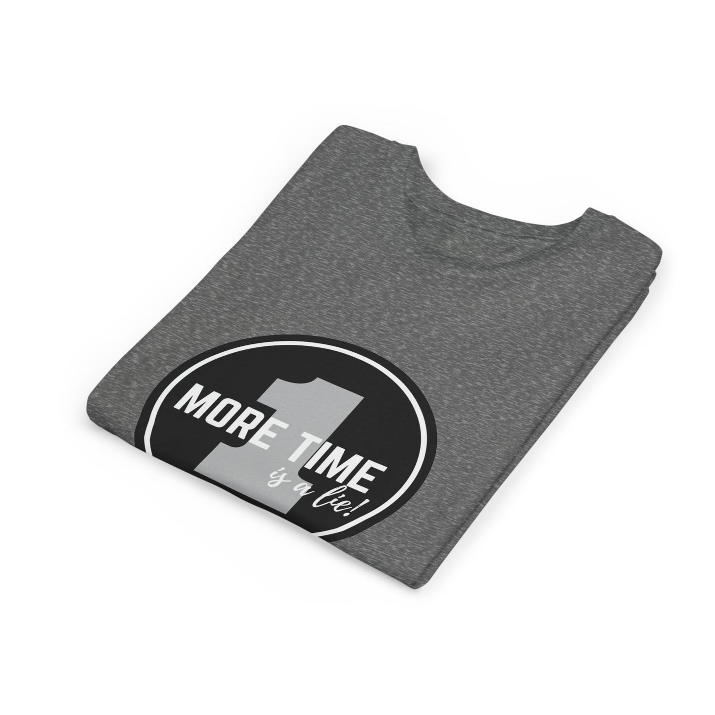 “One More Time is a Lie” Bold Emblem Dancer Graphic T-Shirt for Kids – Funny Dance Rehearsal Shirt - Youth Dance Tee