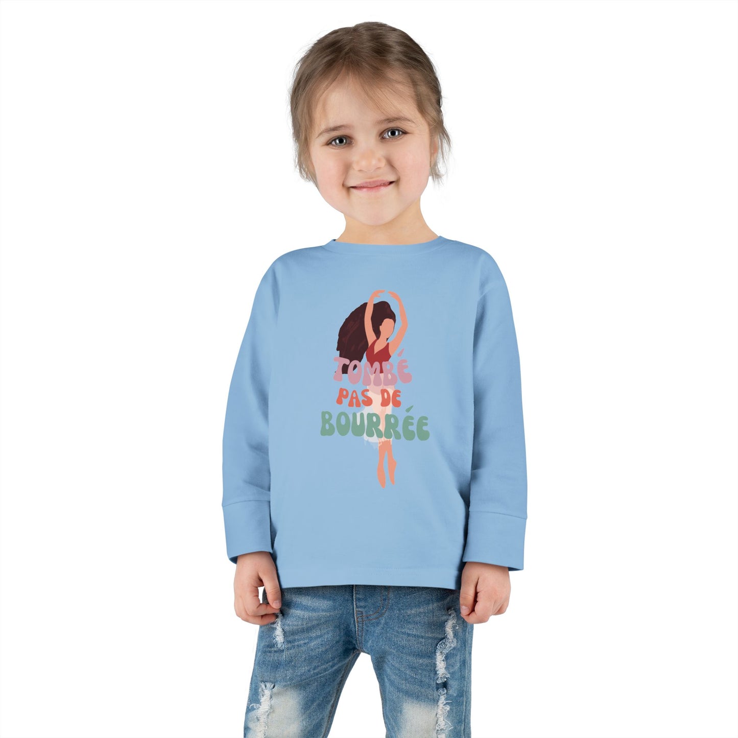 "Tombé Pas de Bourrée" Toddler Long Sleeve Dance T-Shirt – Ballet Dancer Graphic Shirt for Kids