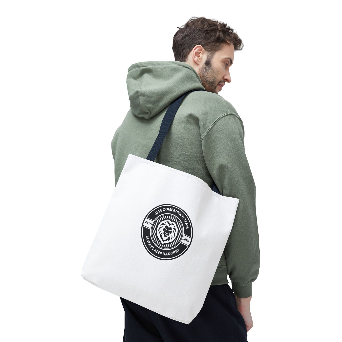 "Jeté Competition Team, Always Keep Dancing" Canvas Tote Bag – Collegiate Dance Team Logo | Reusable Dance Bag for Dancers, Rehearsals & Competitions