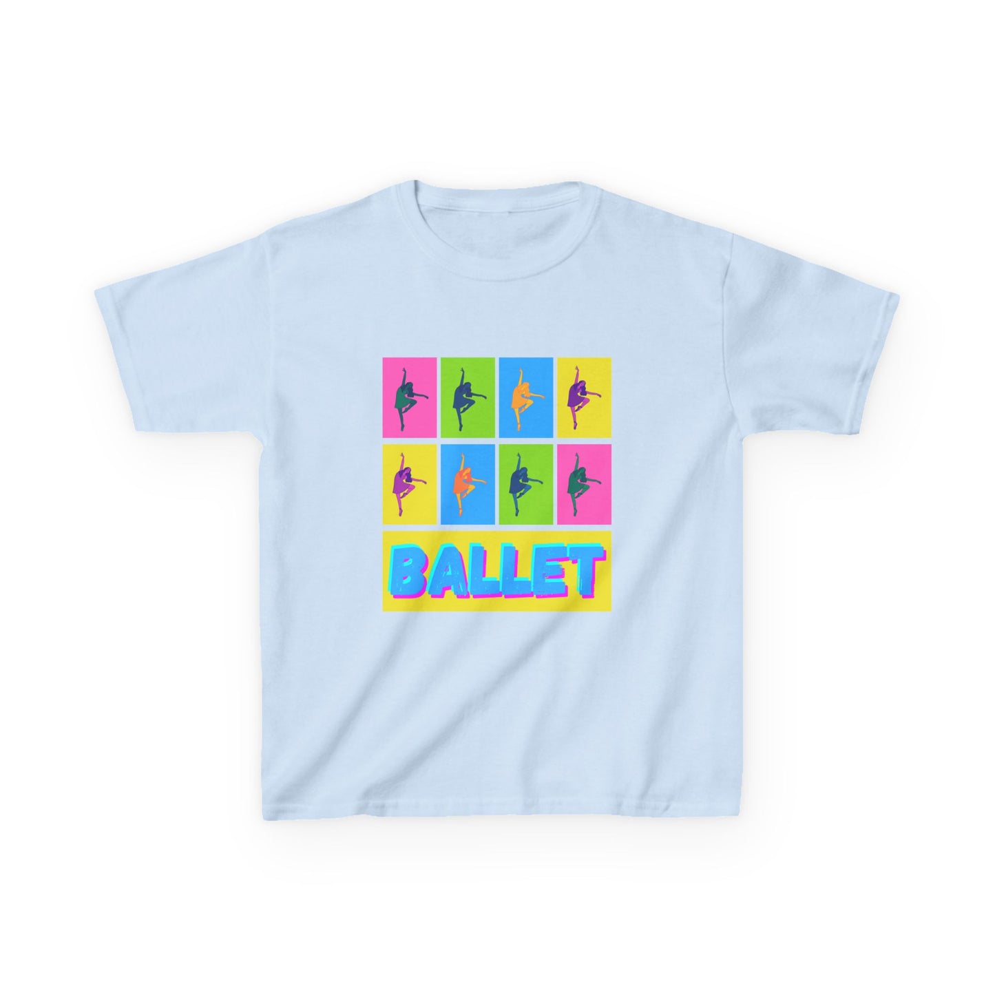 "Ballet" Youth Short Sleeve T-Shirt – Pop Art Inspired Design with Ballet Dancer Graphics – Dance Apparel for Kids