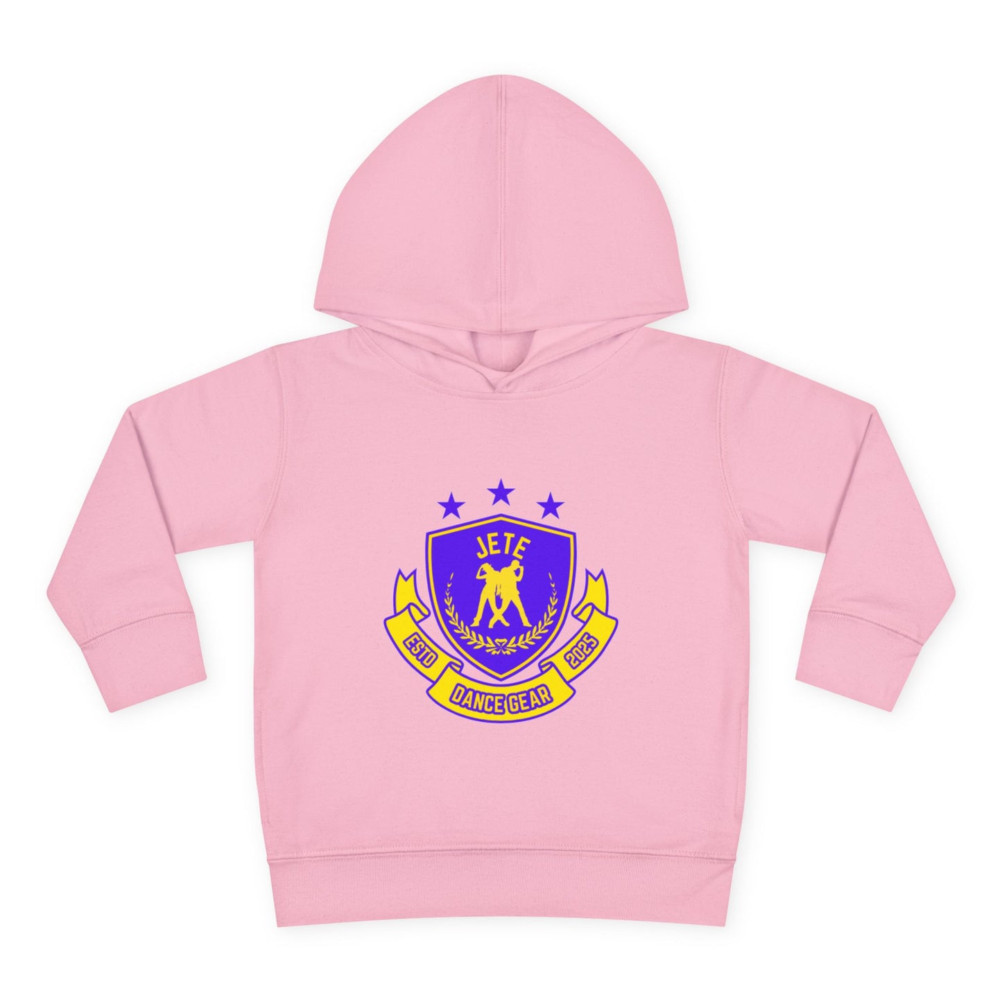 "Jeté Dance Gear" Toddler Pullover Fleece Hoodie – Collegiate-Inspired Dancer Graphic Sweatshirt for Kids