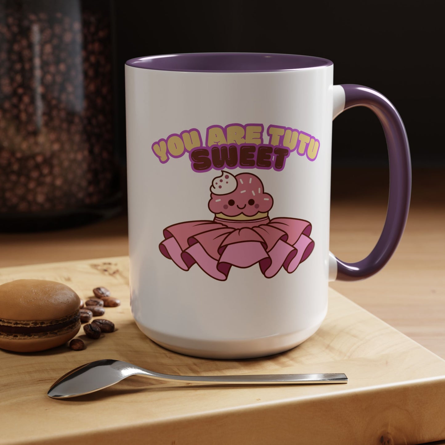 "You Are Tutu Sweet" Accent Coffee Mug – Cute Ballet Pun with Kawaii Ceramic Mug for Dancers and Dance Lovers