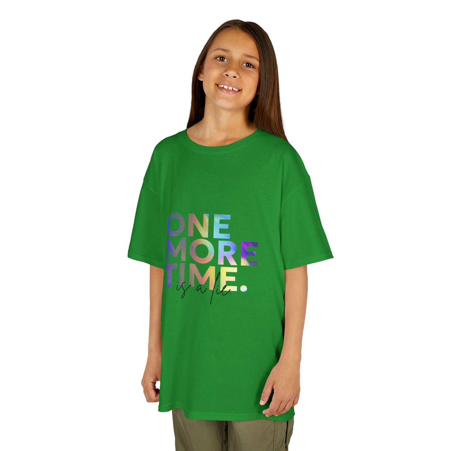 “One More Time is a Lie” Colorful Dancer Shirt – Funny Dance Practice Saying T-Shirt for Kids - Youth Dance Graphic Tee