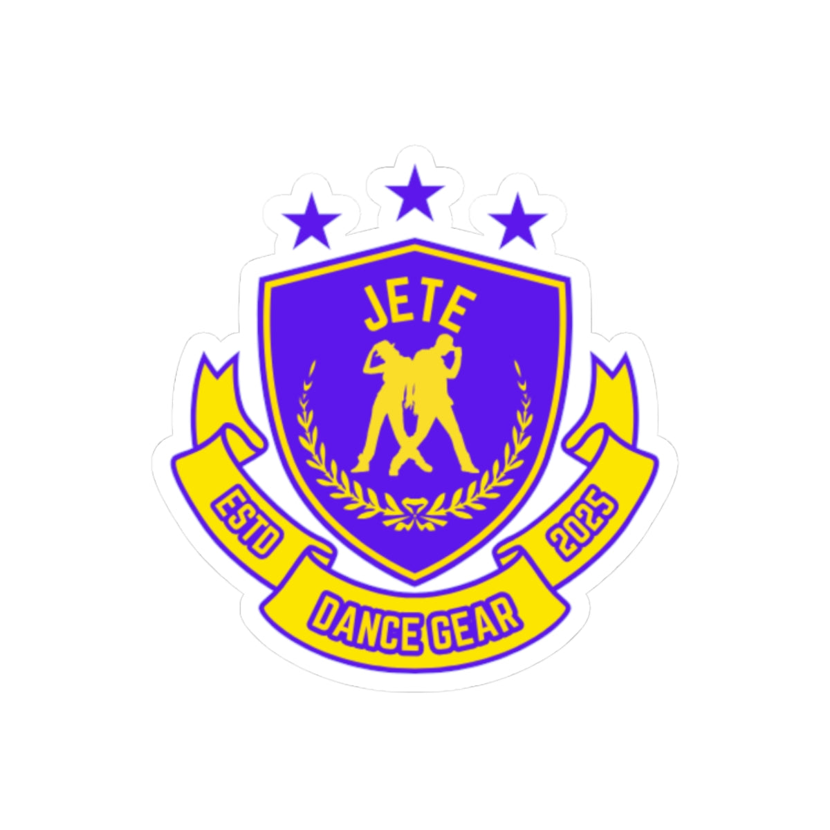 "Jeté Dance Gear" Kiss-Cut Sticker – Collegiate-Inspired Dance Graphic – Vinyl Sticker for Laptops, Water Bottles & Journals