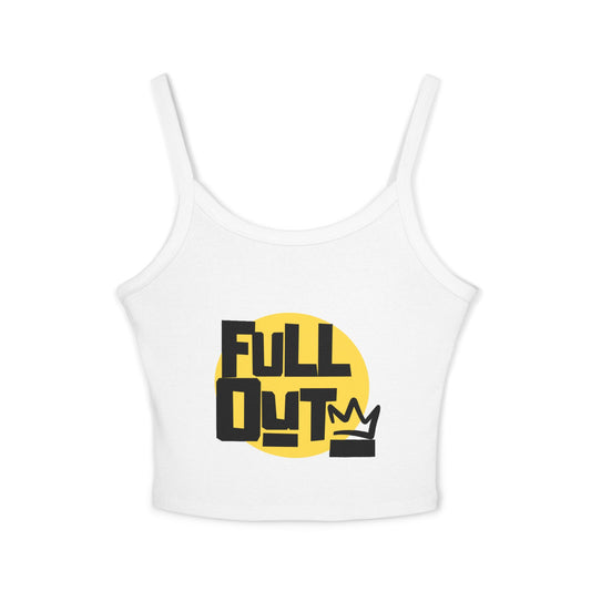 "Full Out" Women’s Spaghetti Strap Tank Top – Bold Streetwear-Inspired Dance Graphic | Trendy Dancewear for Performers, Classes & Everyday Style